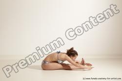 Underwear Gymnastic poses Woman White Moving poses Slim long brown Dynamic poses Academic